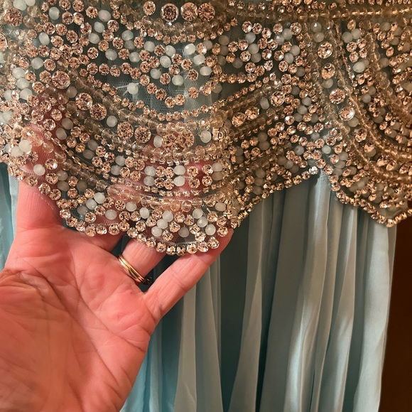 Mac Duggal 50392 Mint Crystal Bodice Gown - Picture 6 of 11